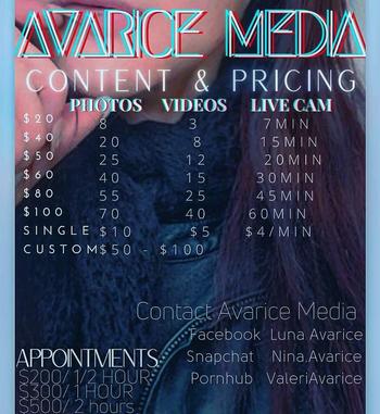 NINA AVARICE × Avarice Media $PECIAL OFFERS!! Cam|Vids|Pics